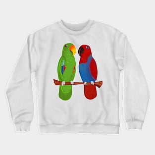 Ekkie Love Cute Eclectus Parrot Couple for parrot lovers Crewneck Sweatshirt